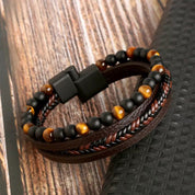 Stilvolles Lederarmband-Set für Herren | Grigorios