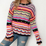 Bunt gestreifter Strickpullover | Varda