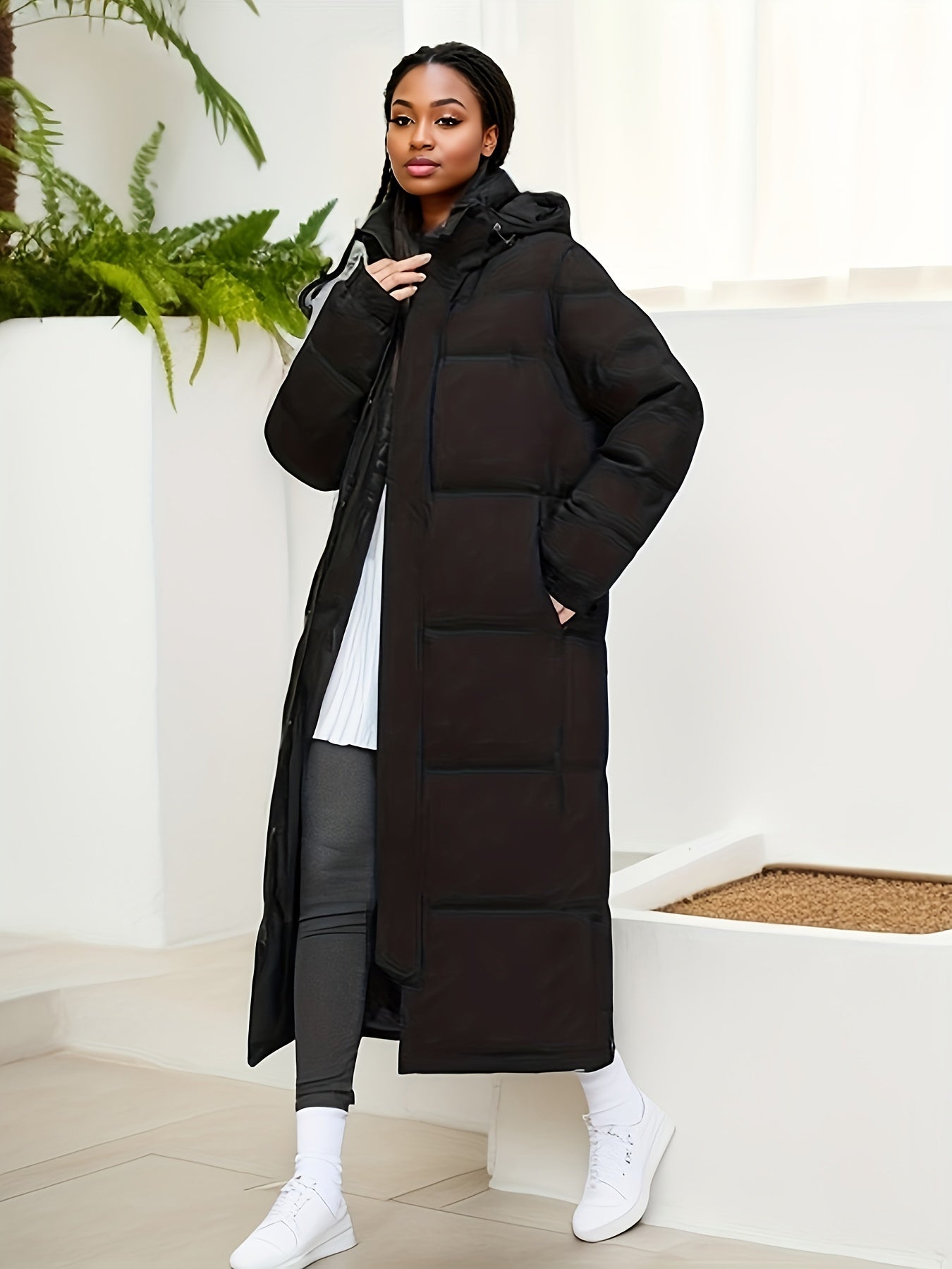 Lange wattierte Winterparkajacke | Cascy