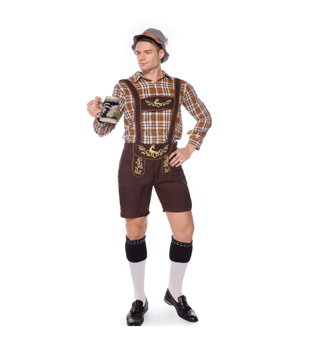 Herren Oktoberfest-Lederhose | Oktoberfest-Kostüm | Shorts für Männer - Croman