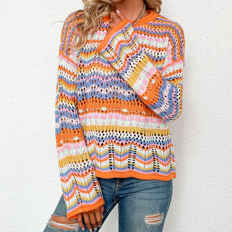 Bunt gestreifter Strickpullover | Varda