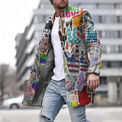 Stylischer Streetwear Graphic Langmantel für Herren | Heiden