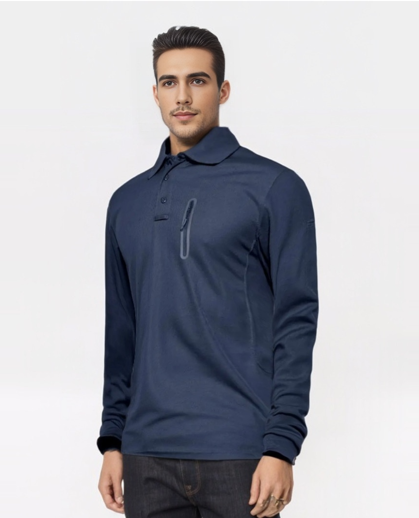 Lässiger langärmeliger Polo-Golfpullover für Herren l Gerant