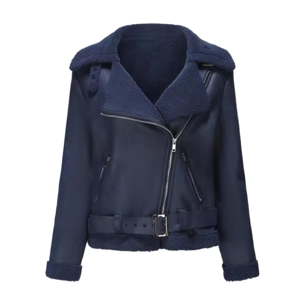 Luxuriöse vegane Lederjacke mit Fell für Damen 2024 Trendy Jacke | Marette