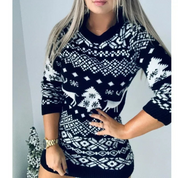 Damen Weihnachten Gestrickt Pullover Kleid | Warme | Blanche