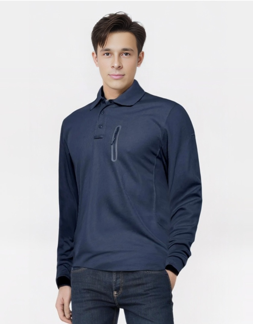 Lässiger langärmeliger Polo-Golfpullover für Herren l Gerant