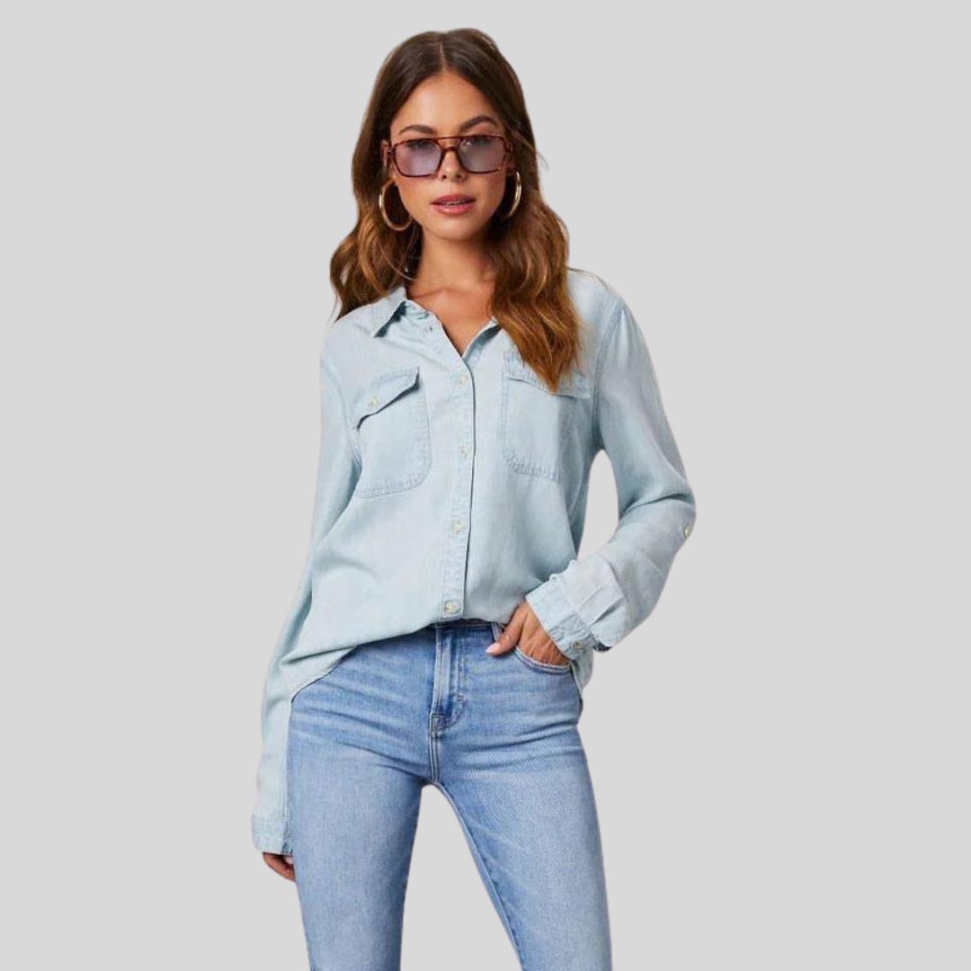 Priscilla | Klassische Denim-Bluse mit Knöpfen für Damen