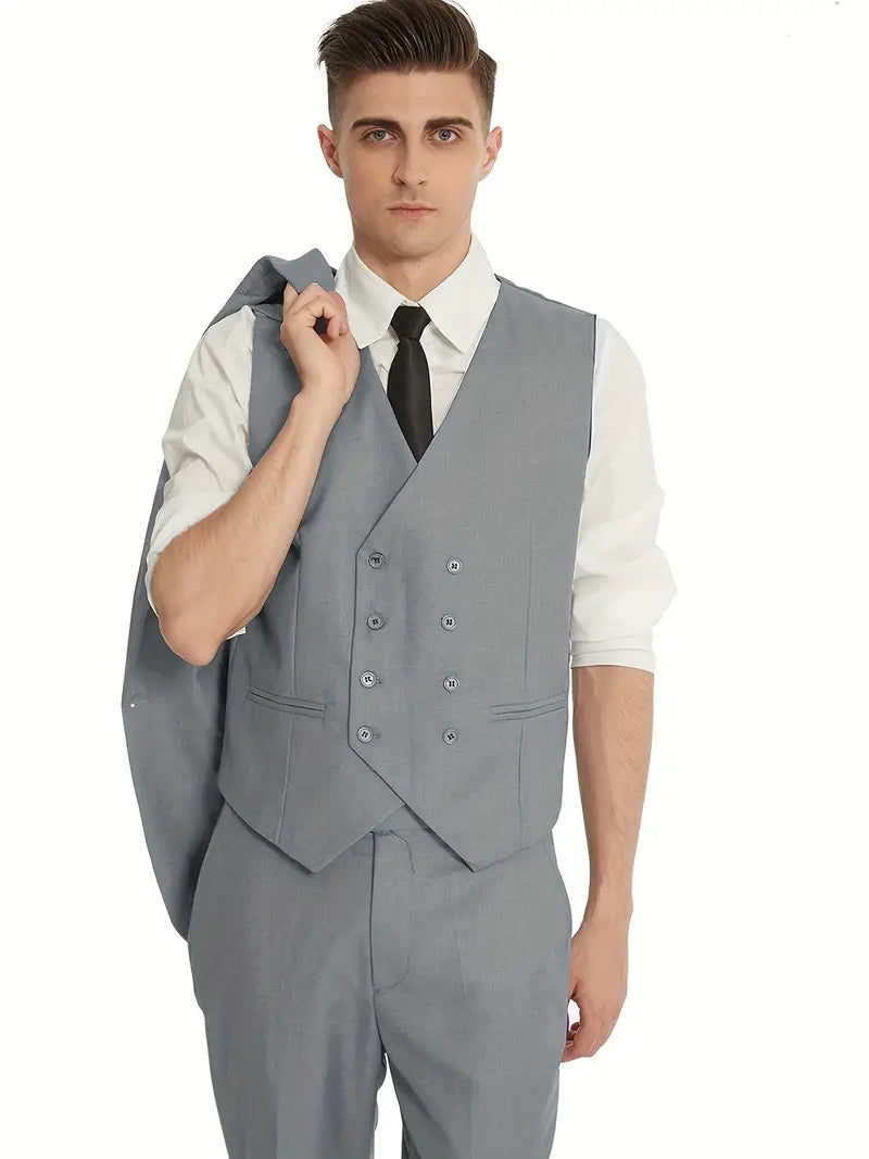 Dreiteiliges Set für Herren: Business-Blazer, Weste und Hose, stilvoll und vielseitig | Vernon