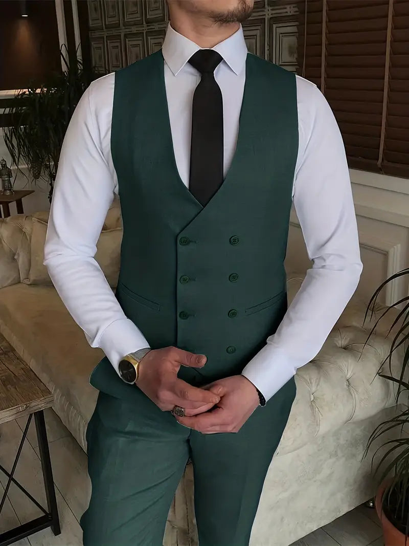 Dreiteiliges Set für Herren: Business-Blazer, Weste und Hose, stilvoll und vielseitig | Vernon