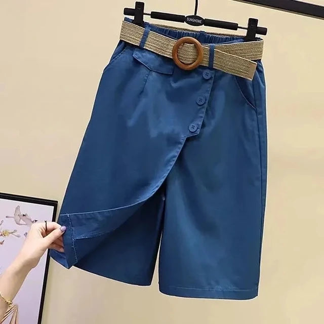 Pauline l Hoch taillierte, gerade geschnittene Shorts mit Taschen