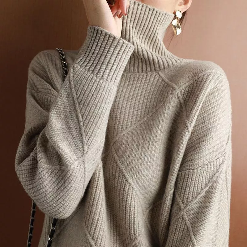 Lockerer Rollkragenpullover Cardigan | Maryam