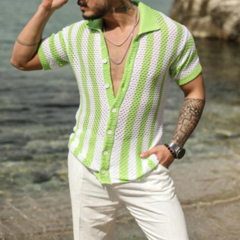 Gebreide-Shirts-Heren-Mode-Uitgehold-Ademend-Strandvest-Shirt-Korte-Mouw-Heren-Zomer-Knoop-Revers-Casual-Gebreide.webp