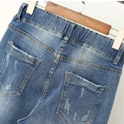 Elastische Baggy-Jeans mit hoher Taille in Übergröße | Clancy