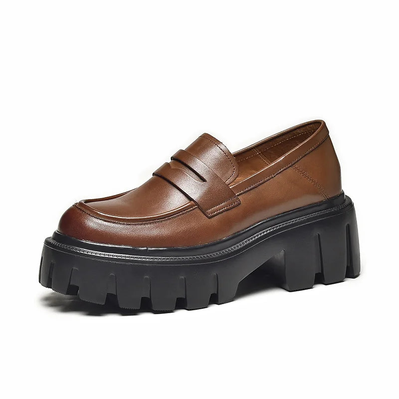 Pennyloafer aus Leder mit Plateausohle für Damen l Lyzbeth