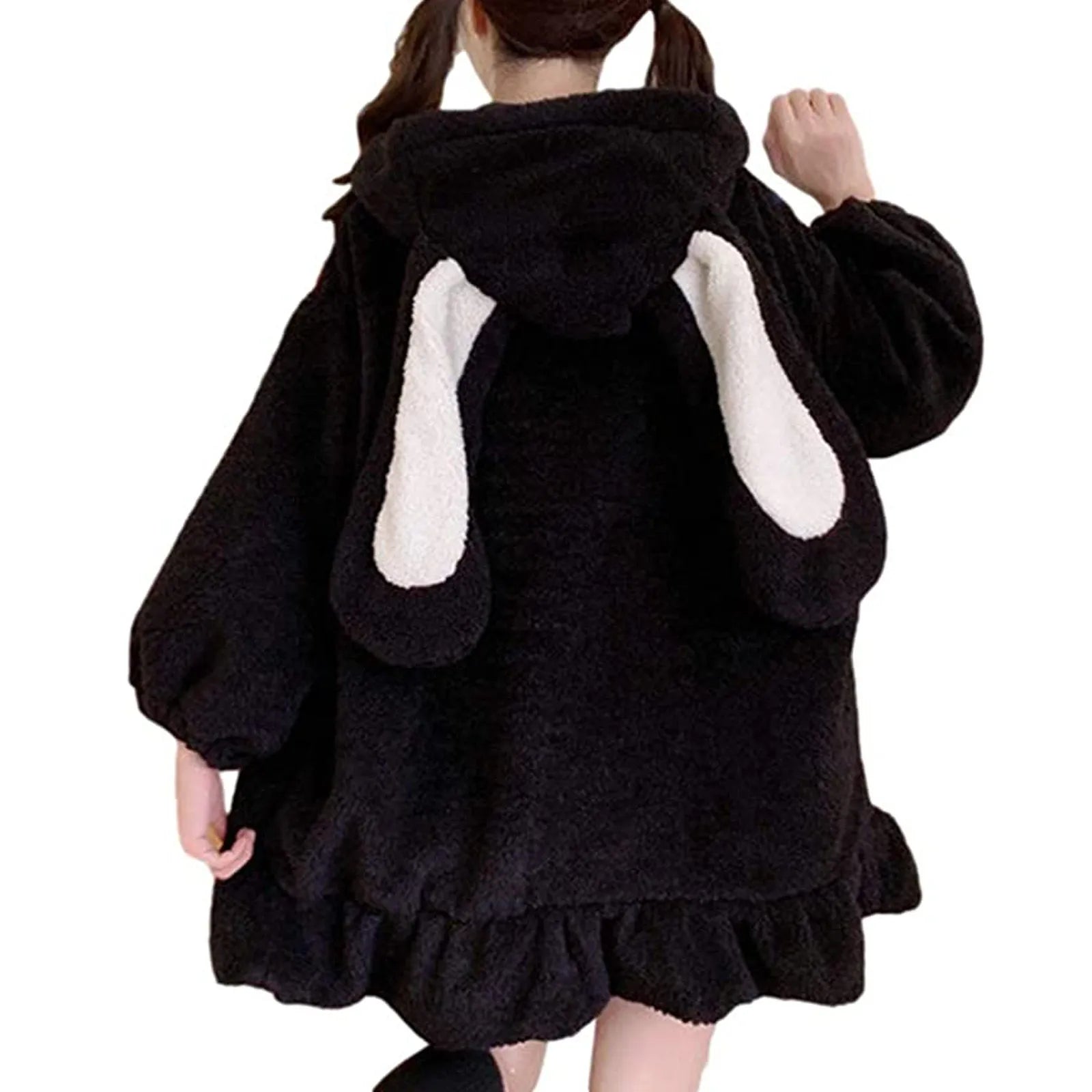 Kawaii Hasenohren Übergroßer Fleece-Kapuzenpullover | Bunetta