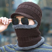 Herren Wintermütze aus Samt mit Strickmuster | FrostyGuard