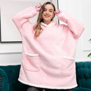 Übergroße Fleece -Kapuze -Decke für ihn und sie l CozyCloud Duo