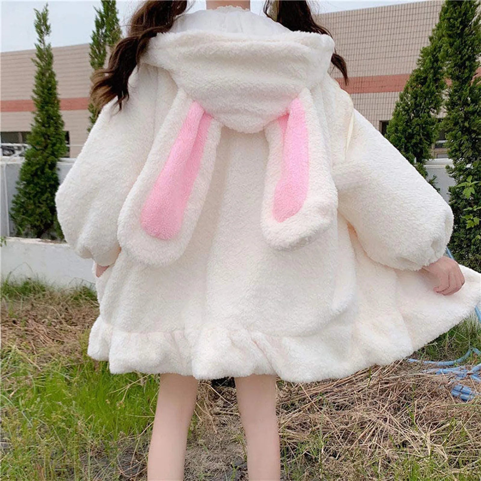 Kawaii Hasenohren Übergroßer Fleece-Kapuzenpullover | Bunetta