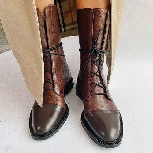 Vintage-Stiefeletten mit Absatz für Damen | Iseul