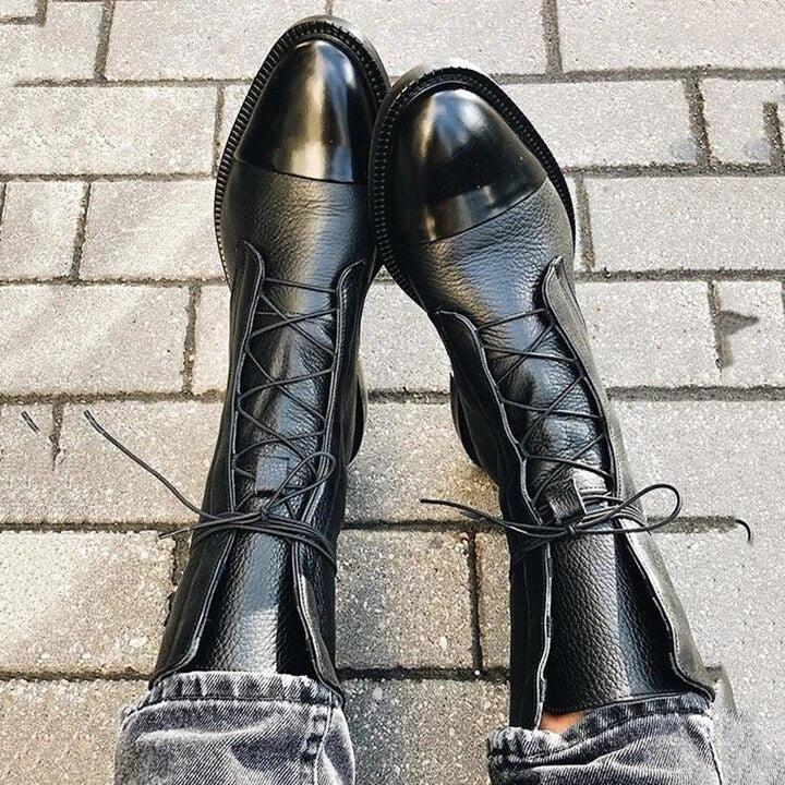 Vintage-Stiefeletten mit Absatz für Damen | Iseul