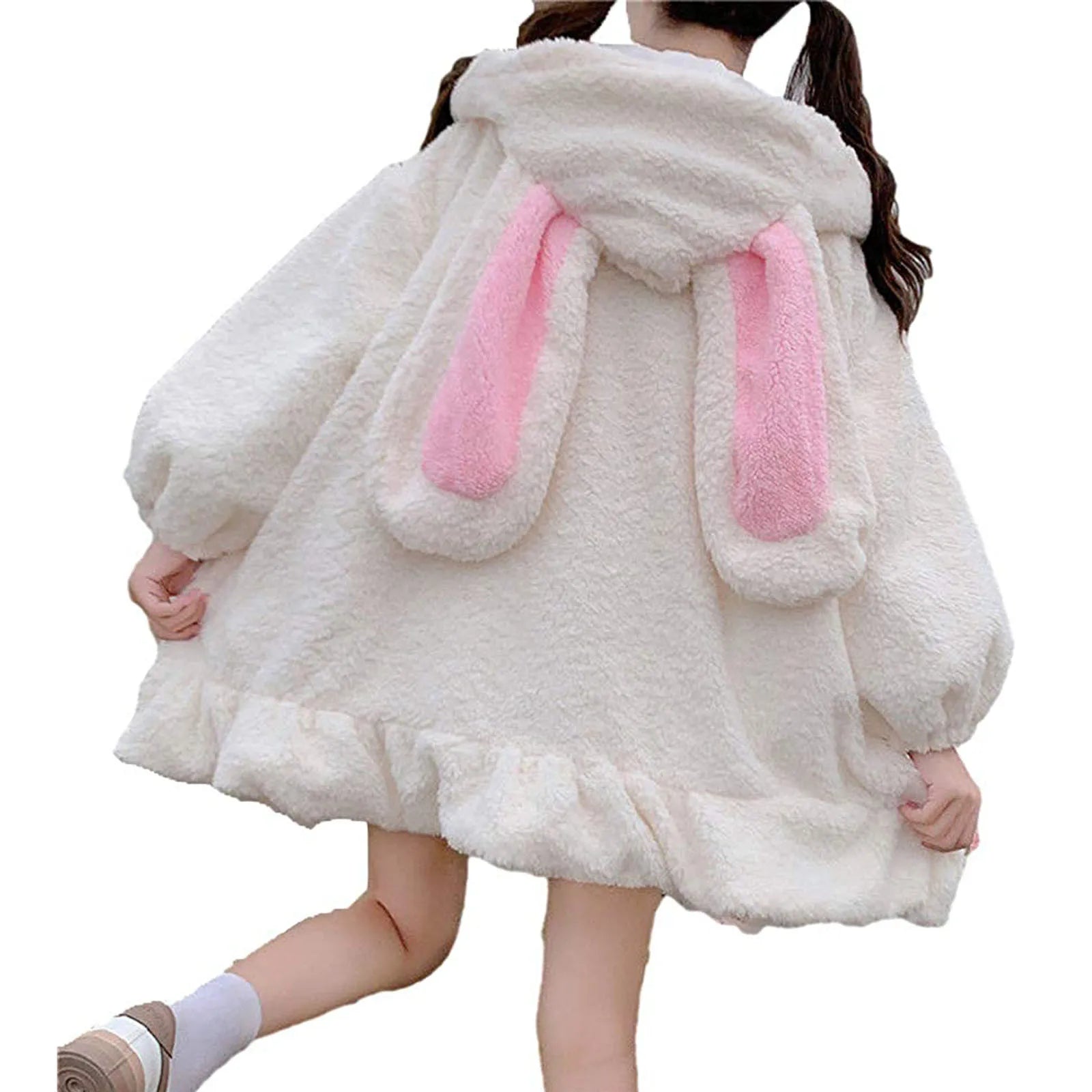 Kawaii Hasenohren Übergroßer Fleece-Kapuzenpullover | Bunetta