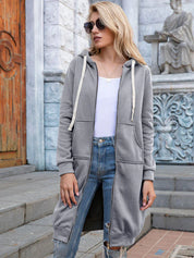 Lange, stylische Jacke mit Kapuze | Anahera