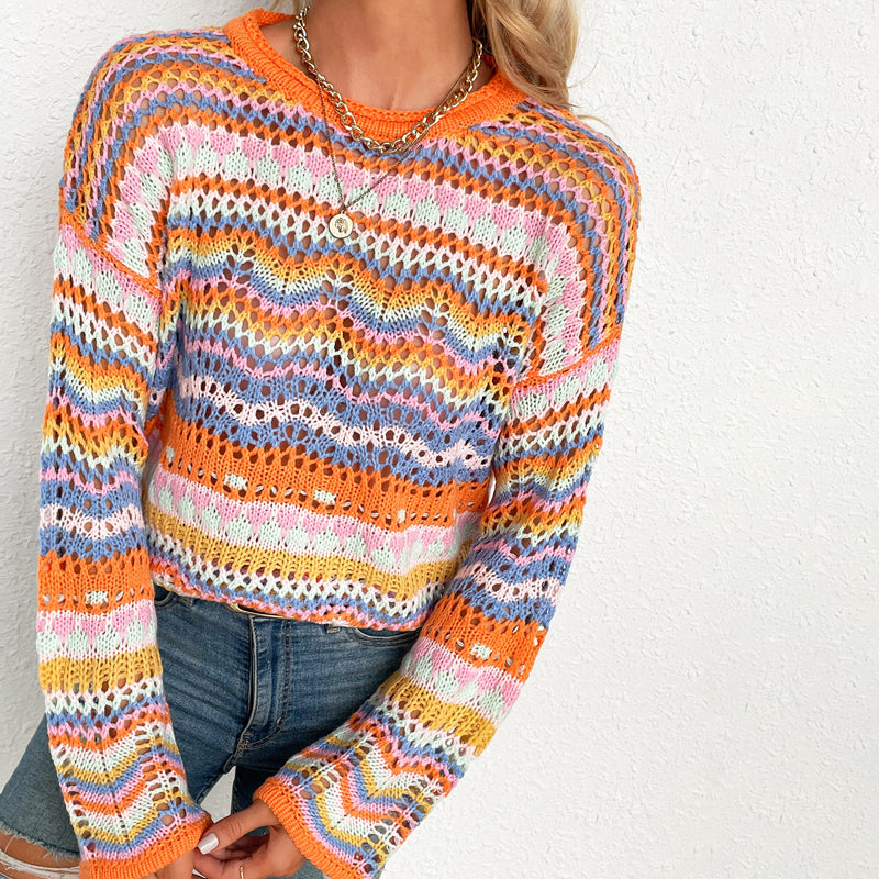 Bunt gestreifter Strickpullover | Varda