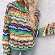 Bunt gestreifter Strickpullover | Varda