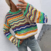 Bunt gestreifter Strickpullover | Varda