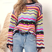 Bunt gestreifter Strickpullover | Varda