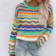 Bunt gestreifter Strickpullover | Varda