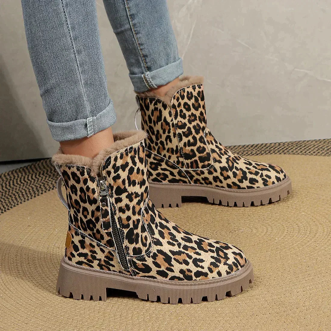 Stylische Stiefel mit Leopardenmuster | Ethelenda