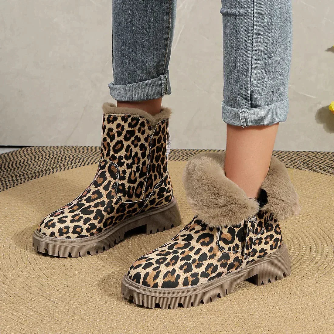 Stylische Stiefel mit Leopardenmuster | Ethelenda