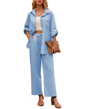 Valeriana l Stilvolles Freizeit-Damen-Set [Bluse + weite Hose]