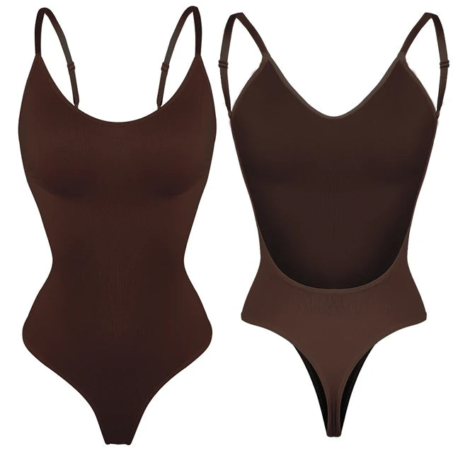 Jozefa Curve l Damen Bodysuit Rückenfrei Nahtlose Shapewear