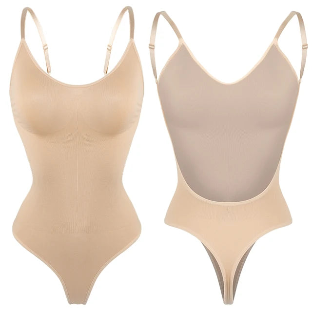 Jozefa Curve l Damen Bodysuit Rückenfrei Nahtlose Shapewear