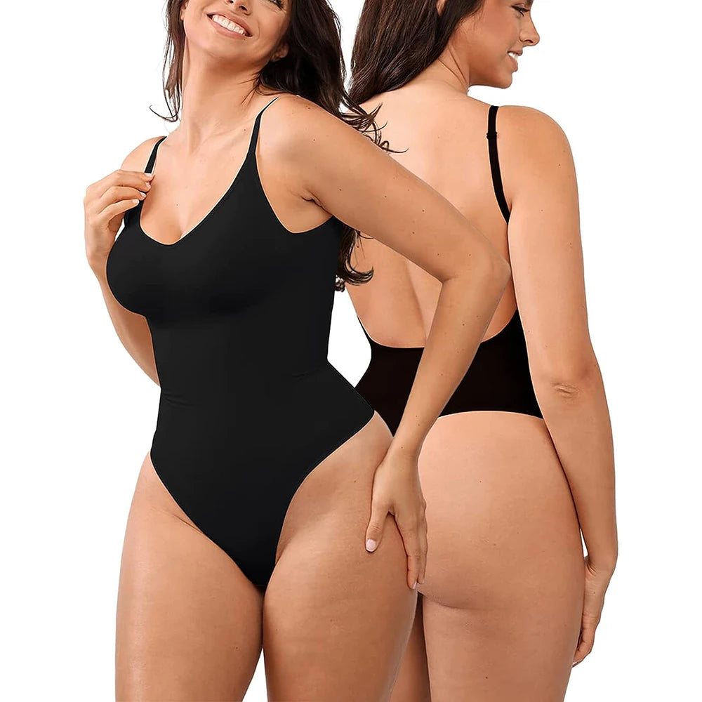 Jozefa Curve l Damen Bodysuit Rückenfrei Nahtlose Shapewear