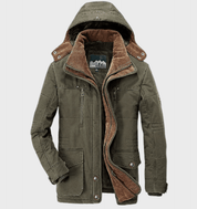 Dicke Winterjacke für Herren mit Kapuze und tiefen Taschen | Sionne