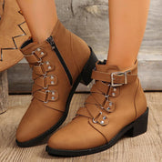 Vintage-Stiefel mit klobigem Absatz | Annise