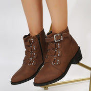 Vintage-Stiefel mit klobigem Absatz | Annise