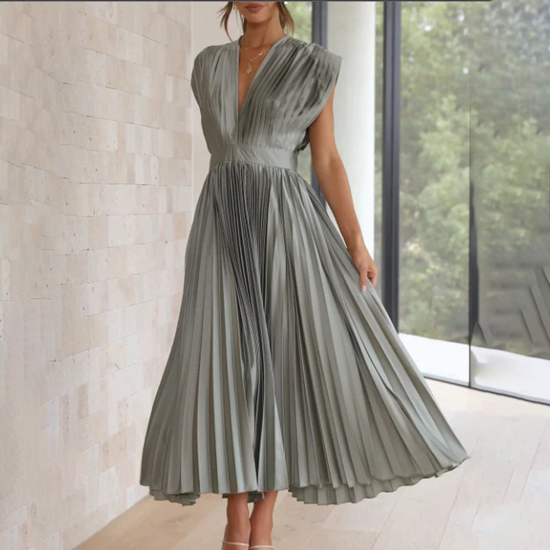 Vilhemina | Elegantes elektrisches Plissee-Maxikleid