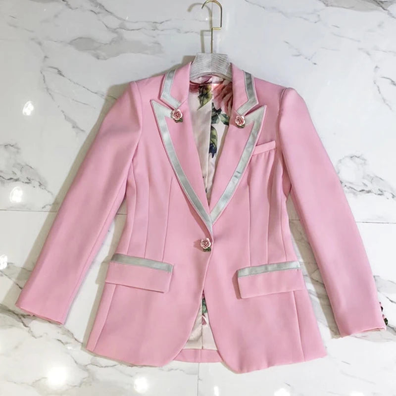 Costanza l Eleganter Damen-Blazer mit Blumenfutter aus Seide