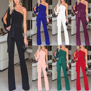 Eleganter One-Shoulder-Jumpsuit mit Gürtel l Samira