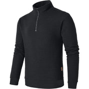 Einfarbiges Pullover-Sweatshirt mit halbem Reißverschluss für Herren | Simyon