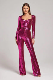 Estefania l Damen Party-Jumpsuit mit Pailletten