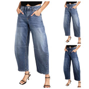 Mittlere Leibhöhe Barrel Weites Bein Jeans für Damen | Kimberlyn