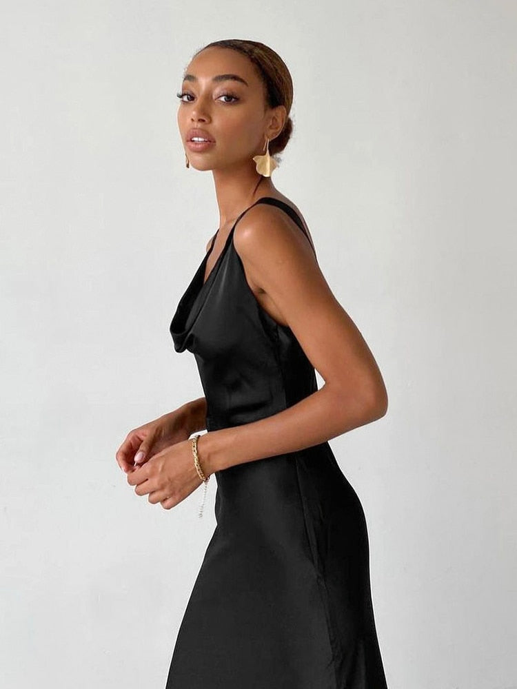 Vivienne-Kleid | Langes schwarzes Kleid ohne Ärmel für exklusive Anlässe