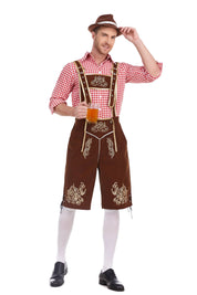 Bayerische Tracht für Herren – Traditionelle Oktoberfest-Hosenträgershorts und Hemd | Tharghall