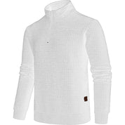 Einfarbiges Pullover-Sweatshirt mit halbem Reißverschluss für Herren | Simyon