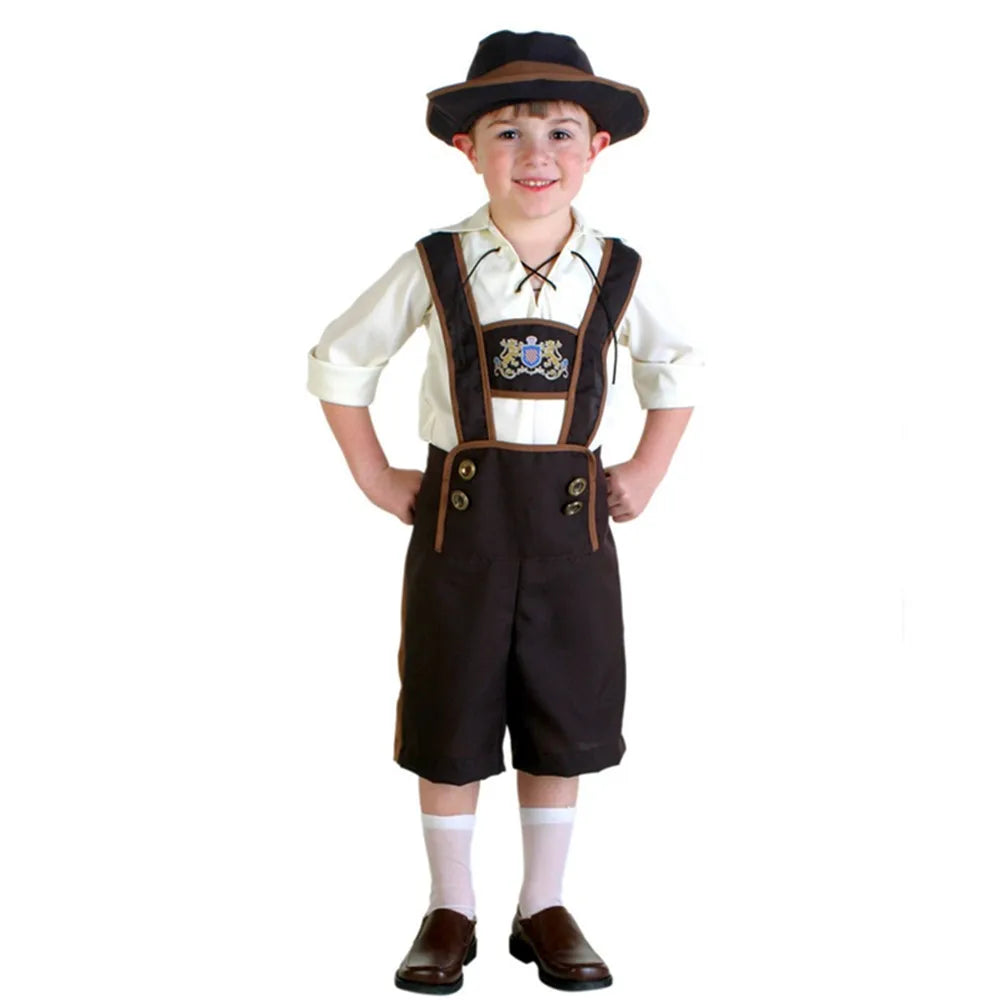 Deutsche bayerische Lederhosen | Festivalkostüm für Kinder Oktoberfest - Kazzak